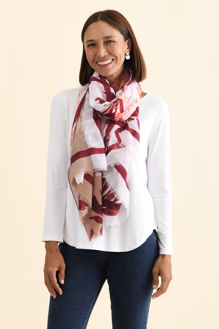 Maleny Pink Garden Scarf