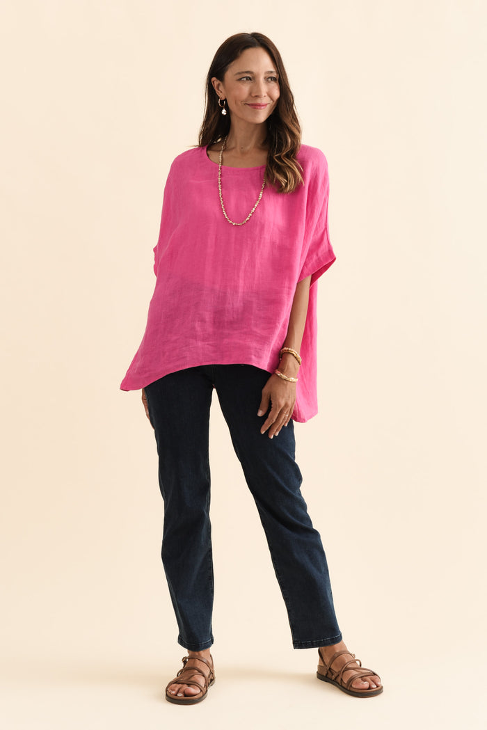 Mallory Dark Denim Stretch Jeans,Brunette model,alt text|model:Cara