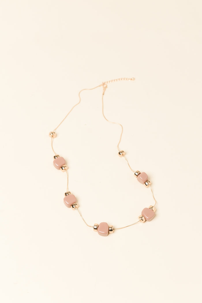 Mardie Blush Beaded Necklace