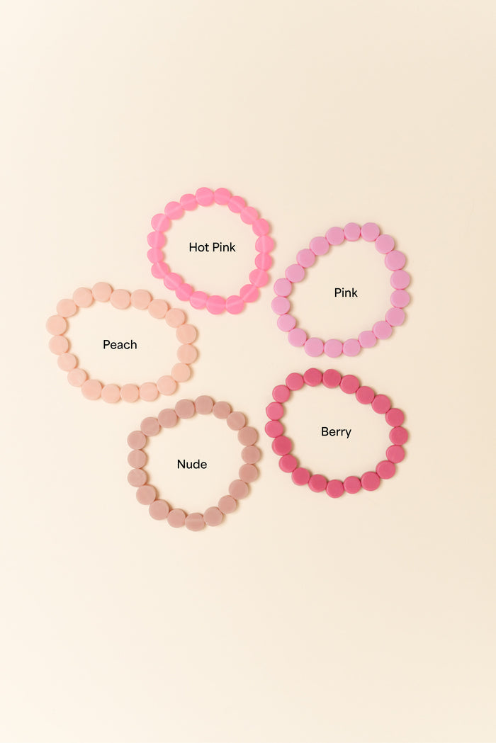 Mari Nude Resin Beaded Bracelet