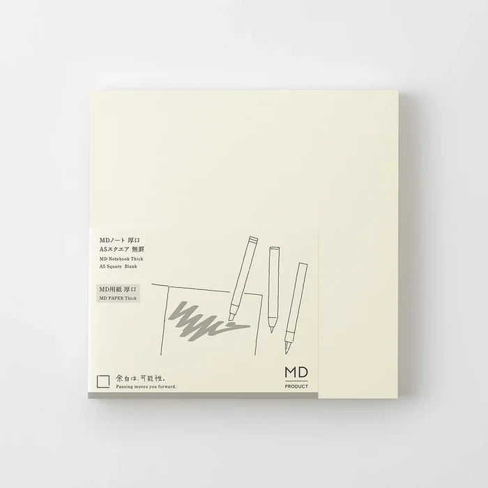 MD A5 THICK Notebook, SQUARE BLANK