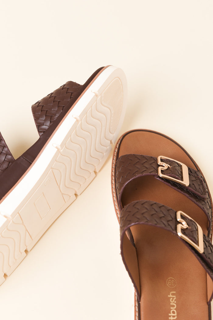 Mission Chocolate Woven Slide
