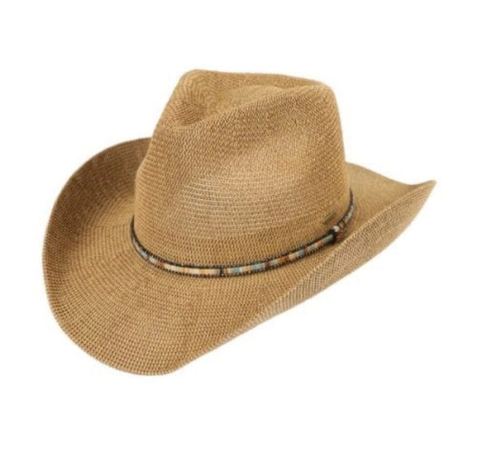 MODINNO KNIT COWBOY HAT MULTI COLOURED TIM BAND