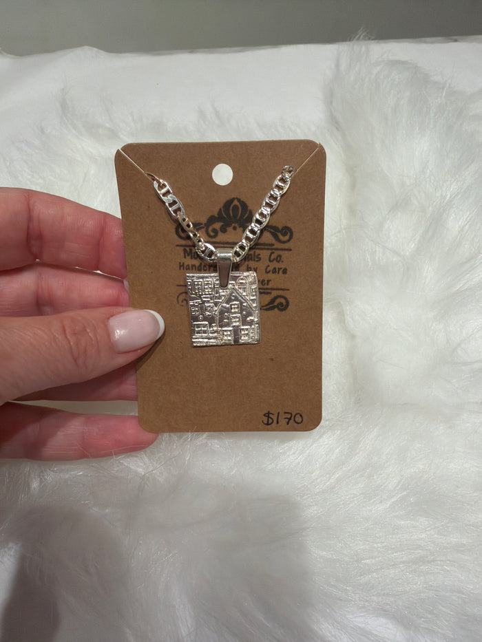 MOONLIT METALS HOUSES NECKLACE-LARGE LINK-20 INCHES