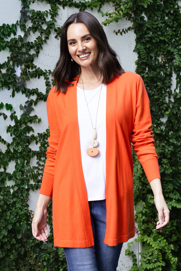 Morocco Orange Knit Cardigan,Lifestyle