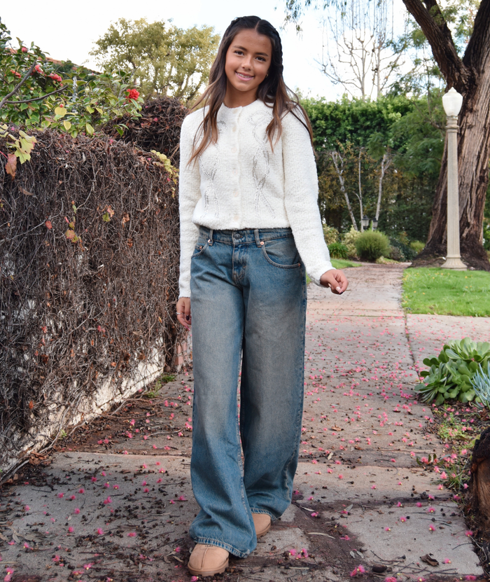 Motel Rocks Women Low Rise Roomy Jeans Brown Blue Acid Wash Womens Denim Motel Rocks Brown Juniors/Women 24/30