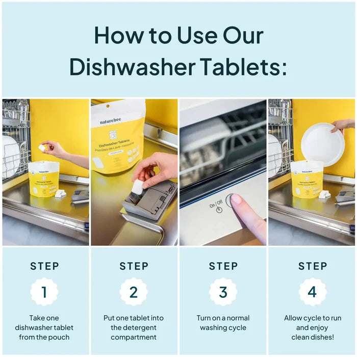 NATURE BEE Dishwasher Tablets Lemon | MADE IN CANADA | Nature Bee
