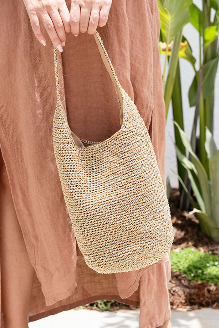 Nevada Gold Metallic Straw Shoulder Bag