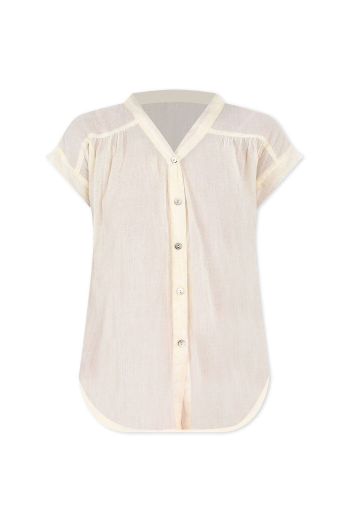 Nevada White Cotton Button Top,ghost-mani