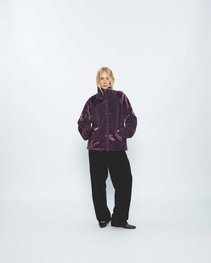New Amsterdam - Veste Zippée Intégrale Motif Vache - Violet-Pulls et Sweats-2302006001