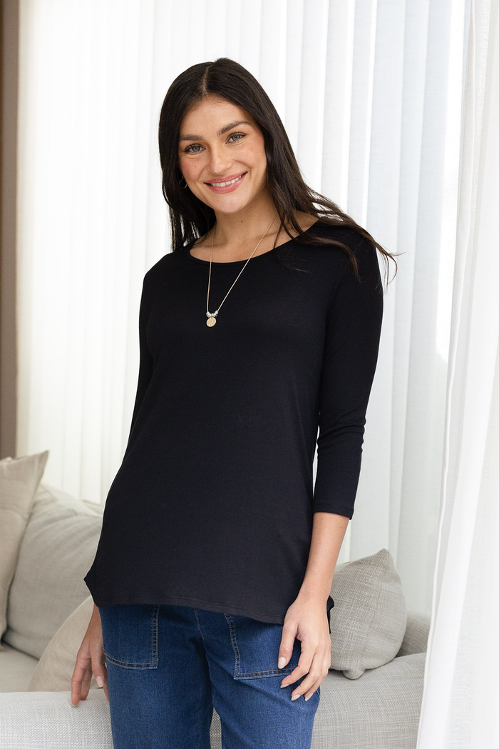Nicky Black 3/4 Sleeve Top