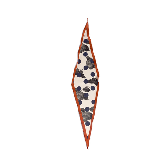 "Noir Floral" Silk Diamond Neckerchief