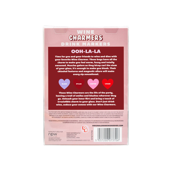 NPW Drinking Buddies Wine Charmer Drink Markers-4 Pack
