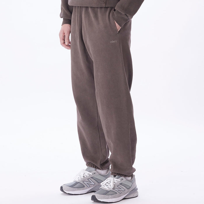 Obey - Lowercase Pigment Sweatpants - Pigment Java Brown-Pantalons et Shorts-142030046