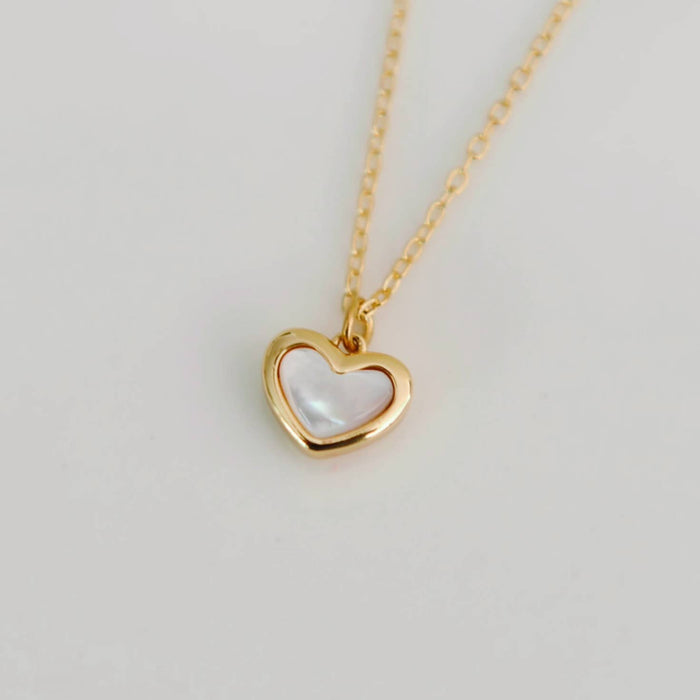 OH SO LOVELY Aisha Mother of Pearl Heart Necklace