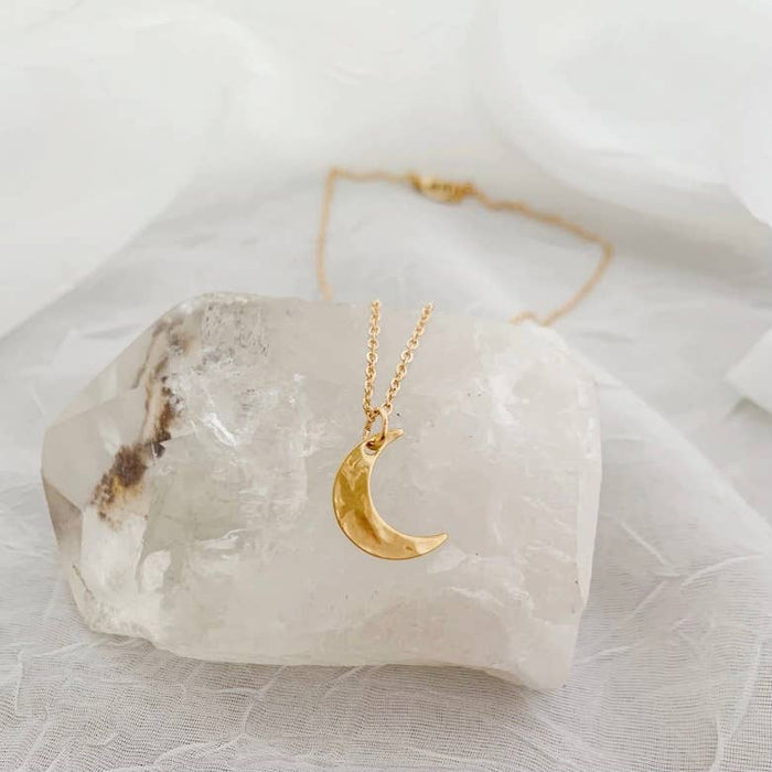 OH SO LOVELY Hammered Crescent Moon 2.0 Necklace