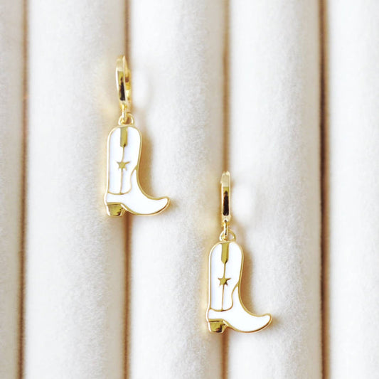 OH SO LOVELY Kataleya Cowboy Boot Huggie Hoop Earrings