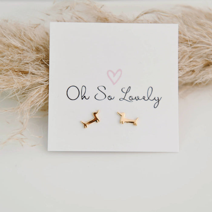 OH SO LOVELY Rowan Weiner Dog Stud Earrings
