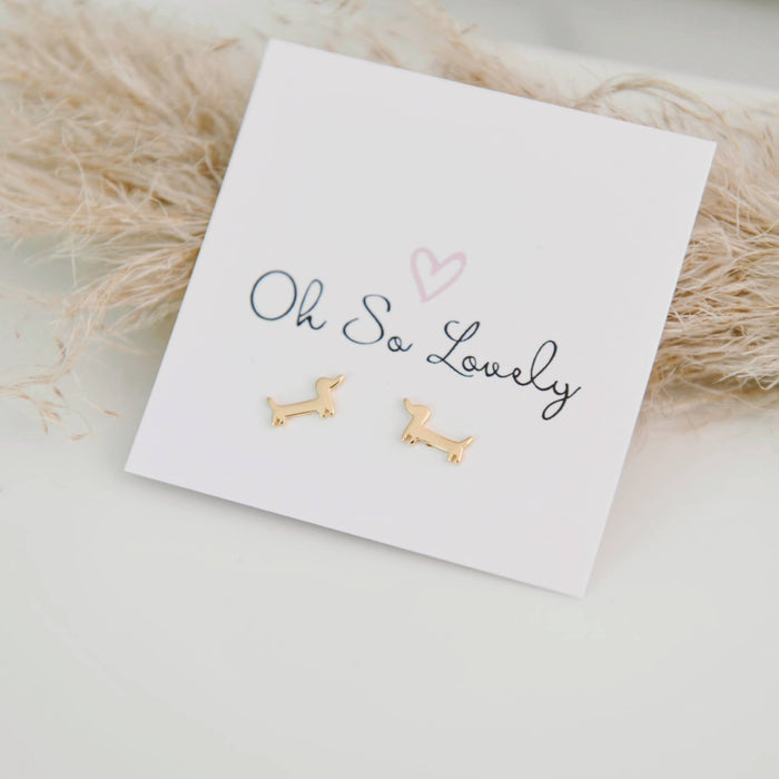 OH SO LOVELY Rowan Weiner Dog Stud Earrings