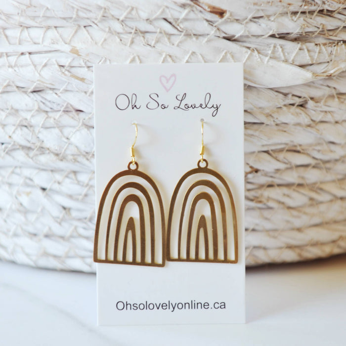 Oh So Lovely Stevie Brass Rainbow Earrings