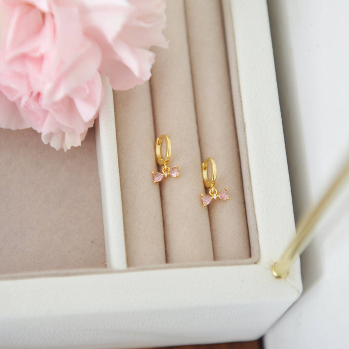 Oh So Lovely Vida Ribbon Bow Huggie Hoop Earrings