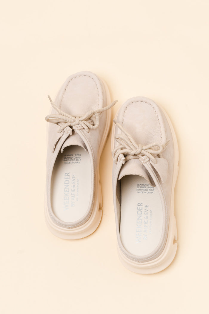 Opex Beige Leather Mule