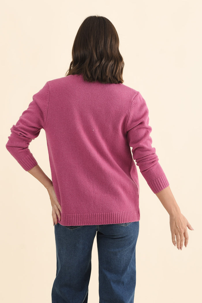 Pacey Pink Wool Zip Jacket,Brunette model,alt text|model:MJ