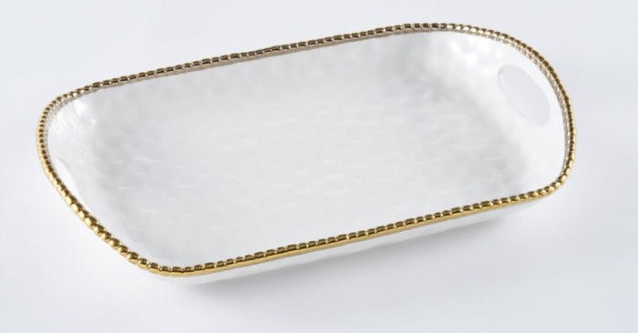 Pampa Bay Rectangular Tray with Handles-Golden Salerno