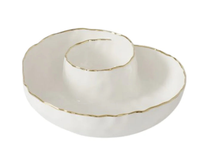 Pampa Bay Round Chip & Dip Tray-Portofino