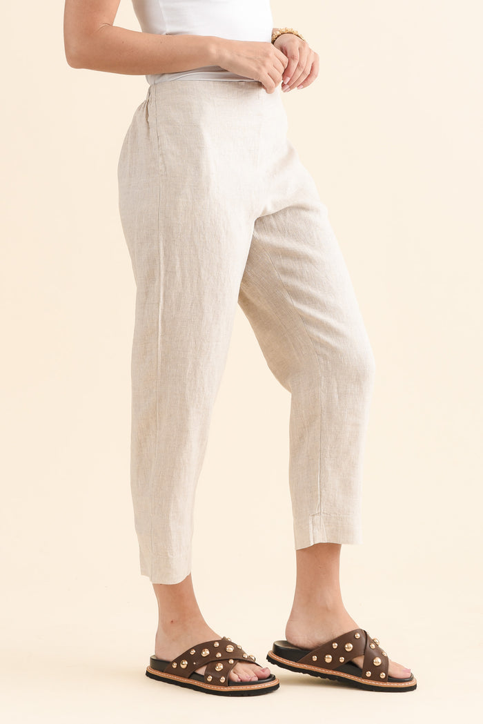 Paolo Natural Linen 7/8 Pants