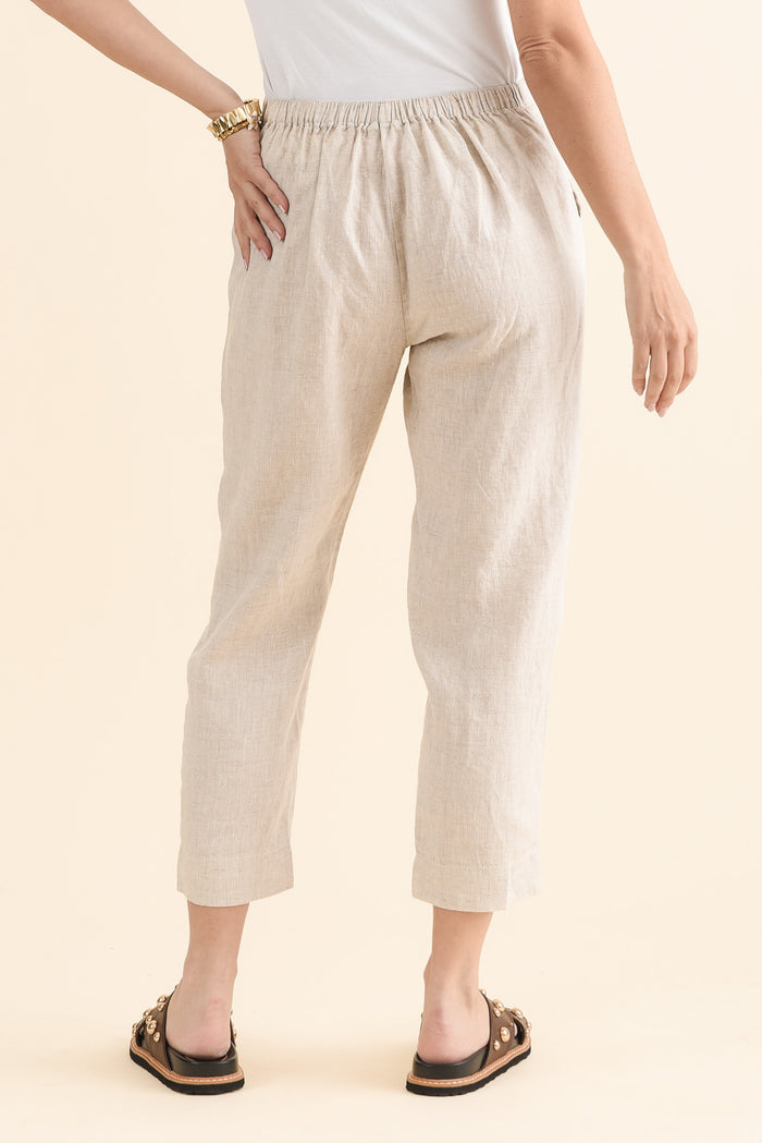 Paolo Natural Linen 7/8 Pants