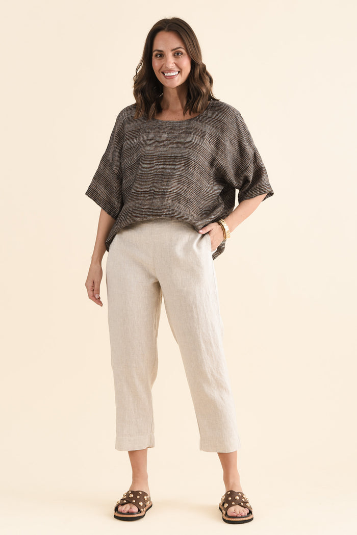 Paolo Natural Linen 7/8 Pants