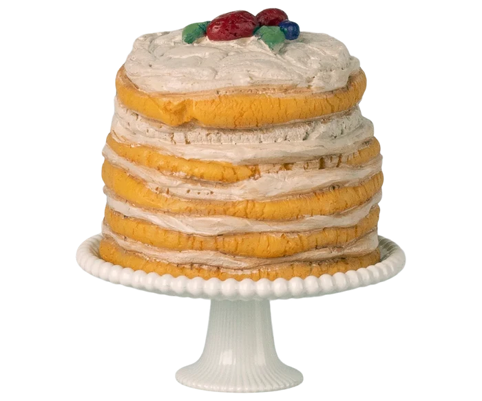 Party cake and cake stand, Mouse - Off White
