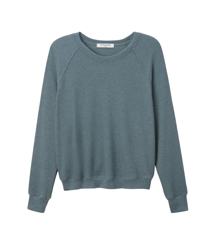 Perfect White Tee Women Cooper Brushed Waffle Crew Sweatshirt Distressed/seasonal womens Perfect White Tee