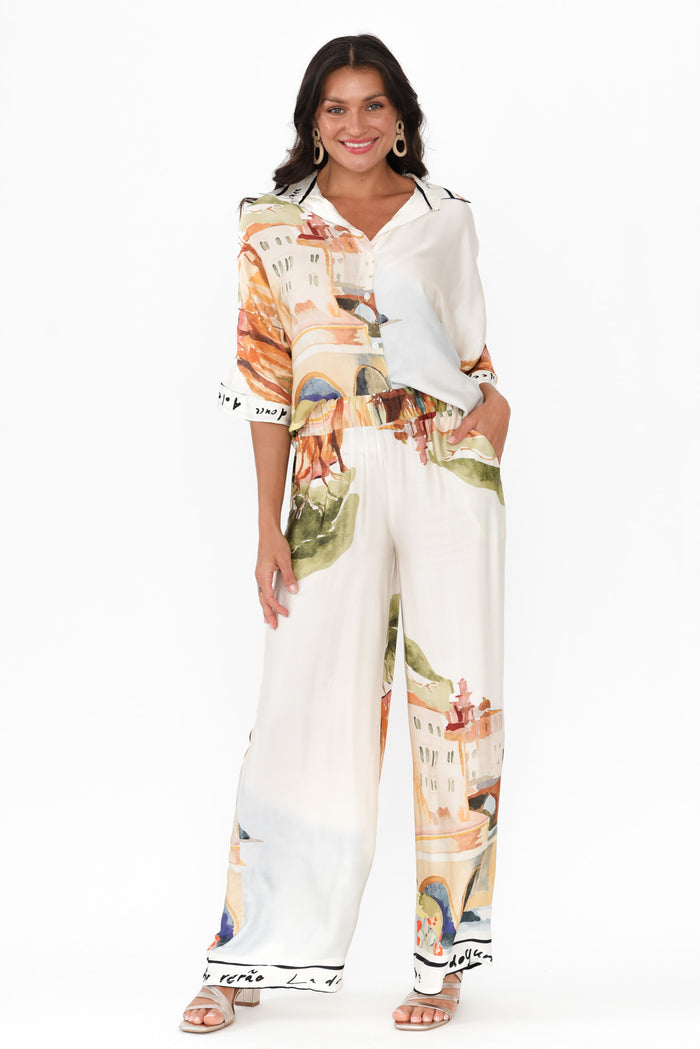 Persephone Natural Vista Wide Leg Pants,Brunette model,alt text|model:Brontie