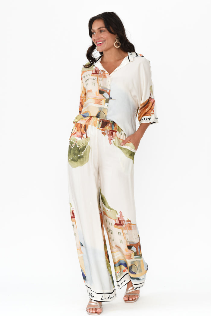 Persephone Natural Vista Wide Leg Pants,Brunette model,alt text|model:Brontie