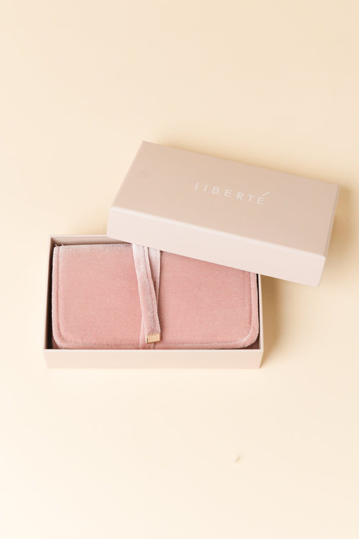 Pisa Pink Velvet Jewellery Wallet