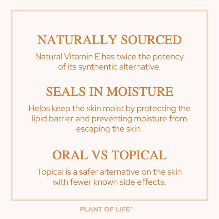 Plant of Life Vitamin E Oil | Natural | Face, Skin & Hair Care |Tocopherol
