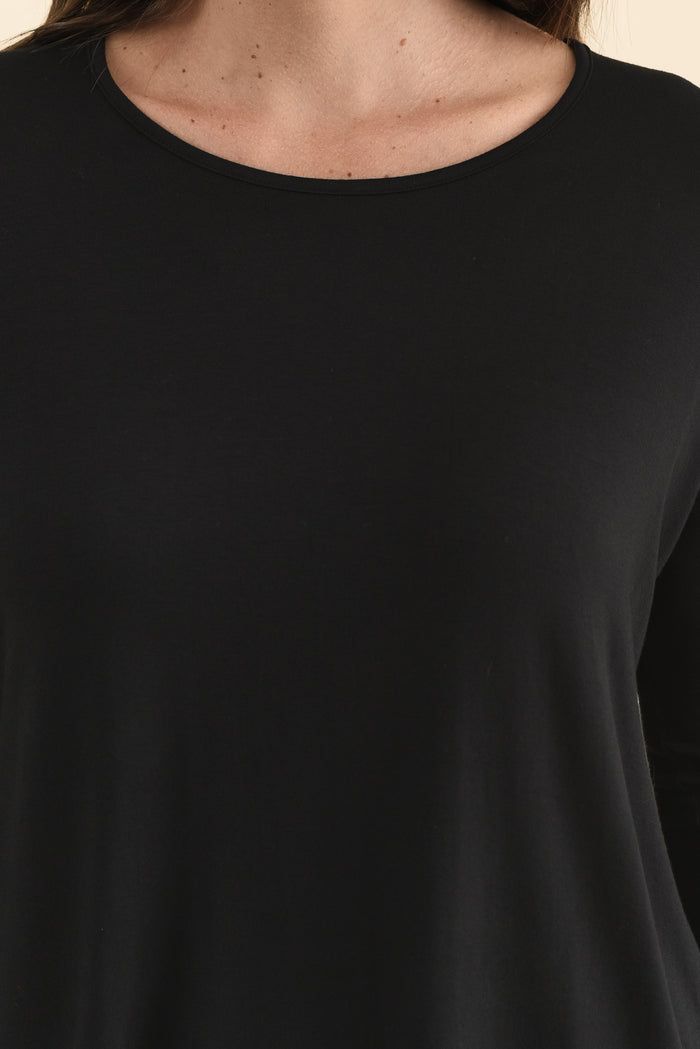 Prado Black Batwing Top,Detail,Brunette model,alt text|model:MJ