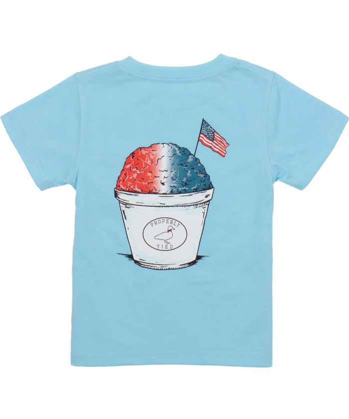 Properly Tied Baby/Boys American Chillin SS Aqua
