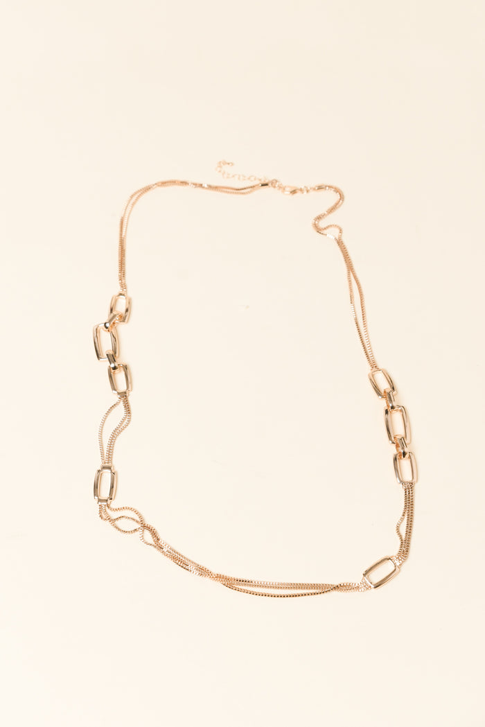 Protara Gold Rectangle Chain Necklace