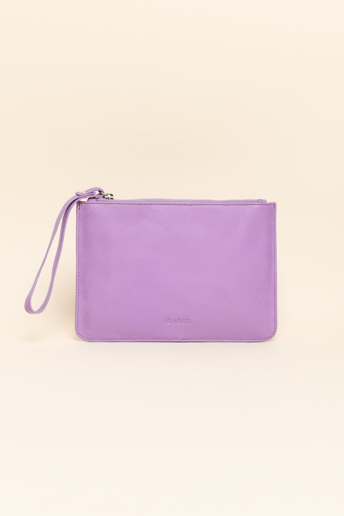 Queens Lilac Leather Clutch