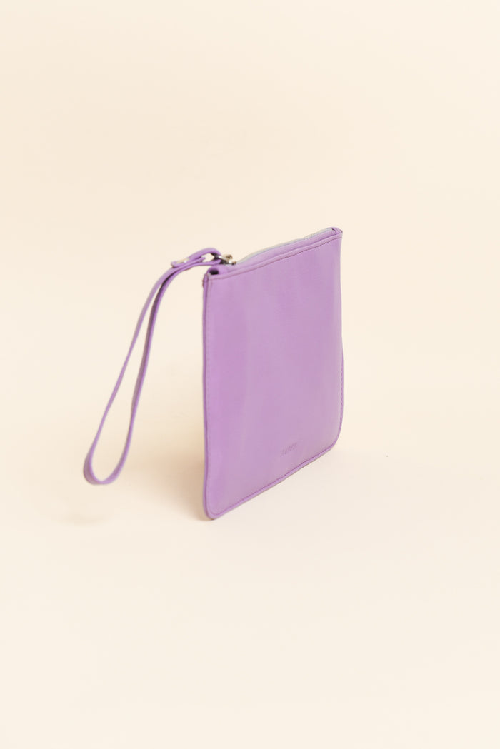 Queens Lilac Leather Clutch