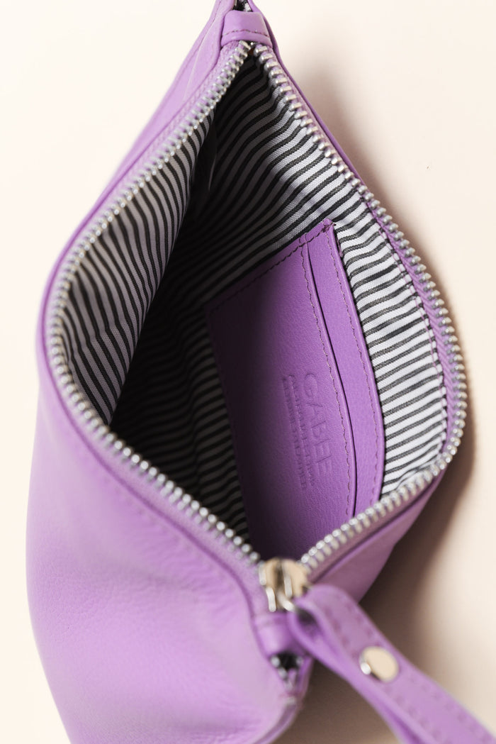 Queens Lilac Leather Clutch