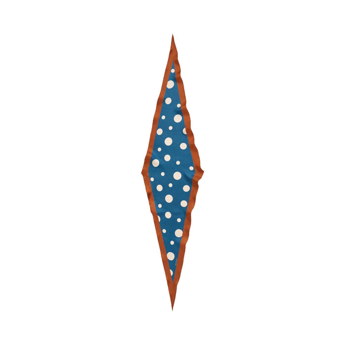 "Retro Polka" Silk Diamond Neckerchief - Salted Caramel