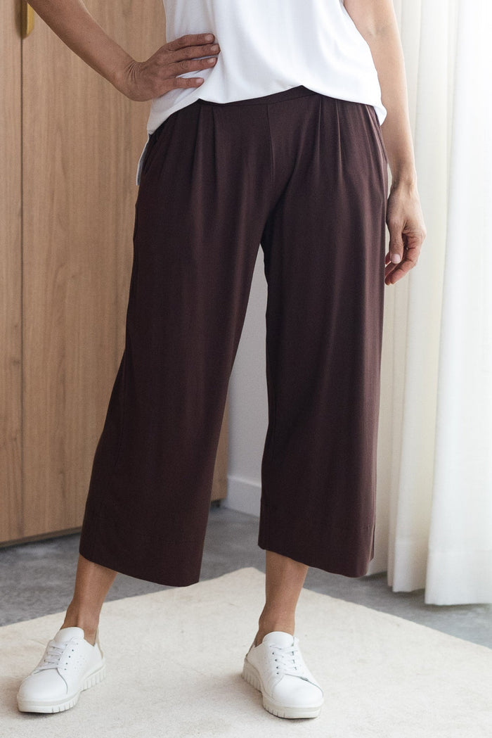 Rhodes Chocolate Bamboo Wide Leg Pants,Lifestyle