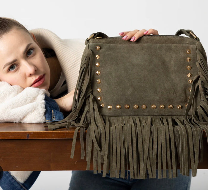 RISA BOHO FRINGE LEATHER BAG