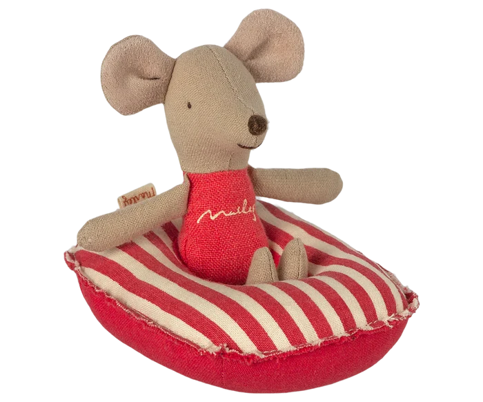 Rubber Boat, Small Mouse  - Red Stripes