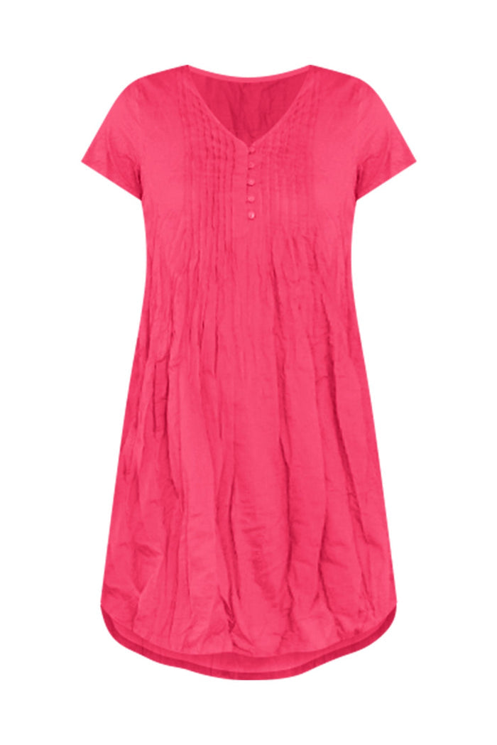 Sabina Fuchsia Crinkle Cotton Dress,ghost-mani
