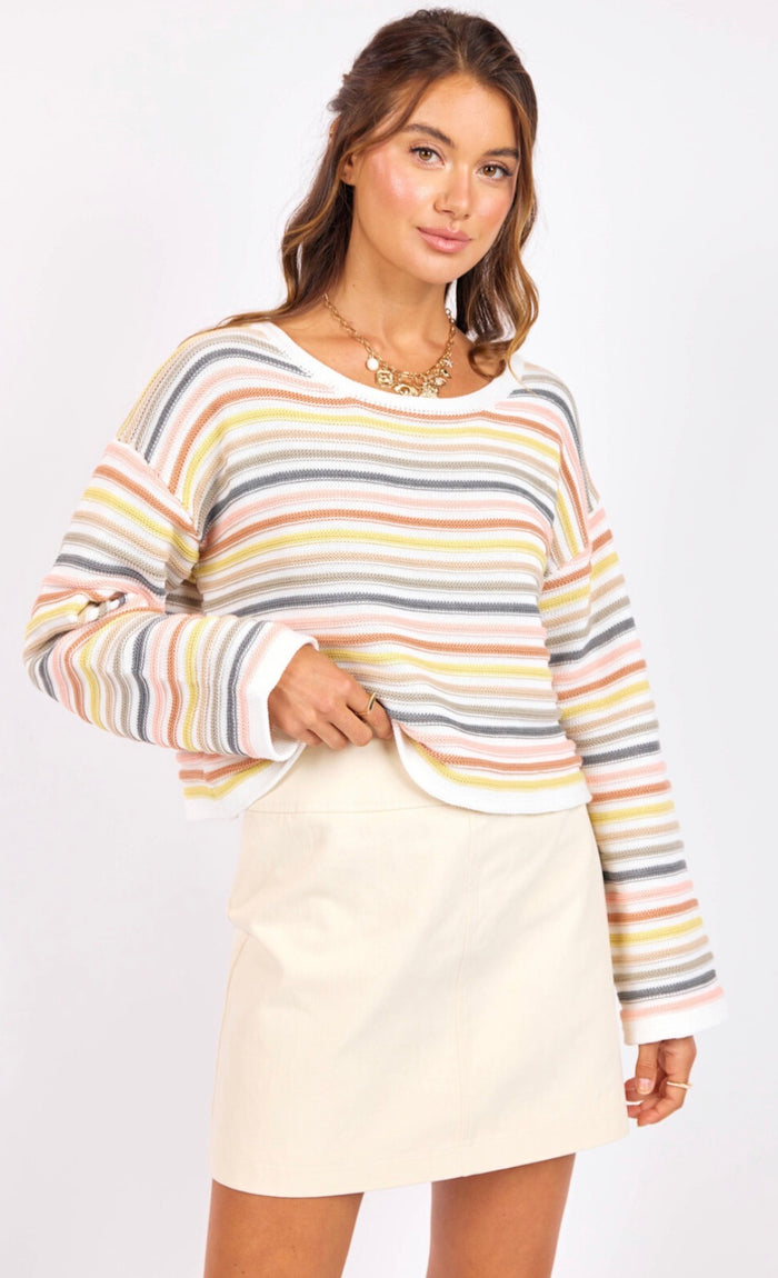 SAGE THE LABEL ABIGAIL STRIPE SWEATER